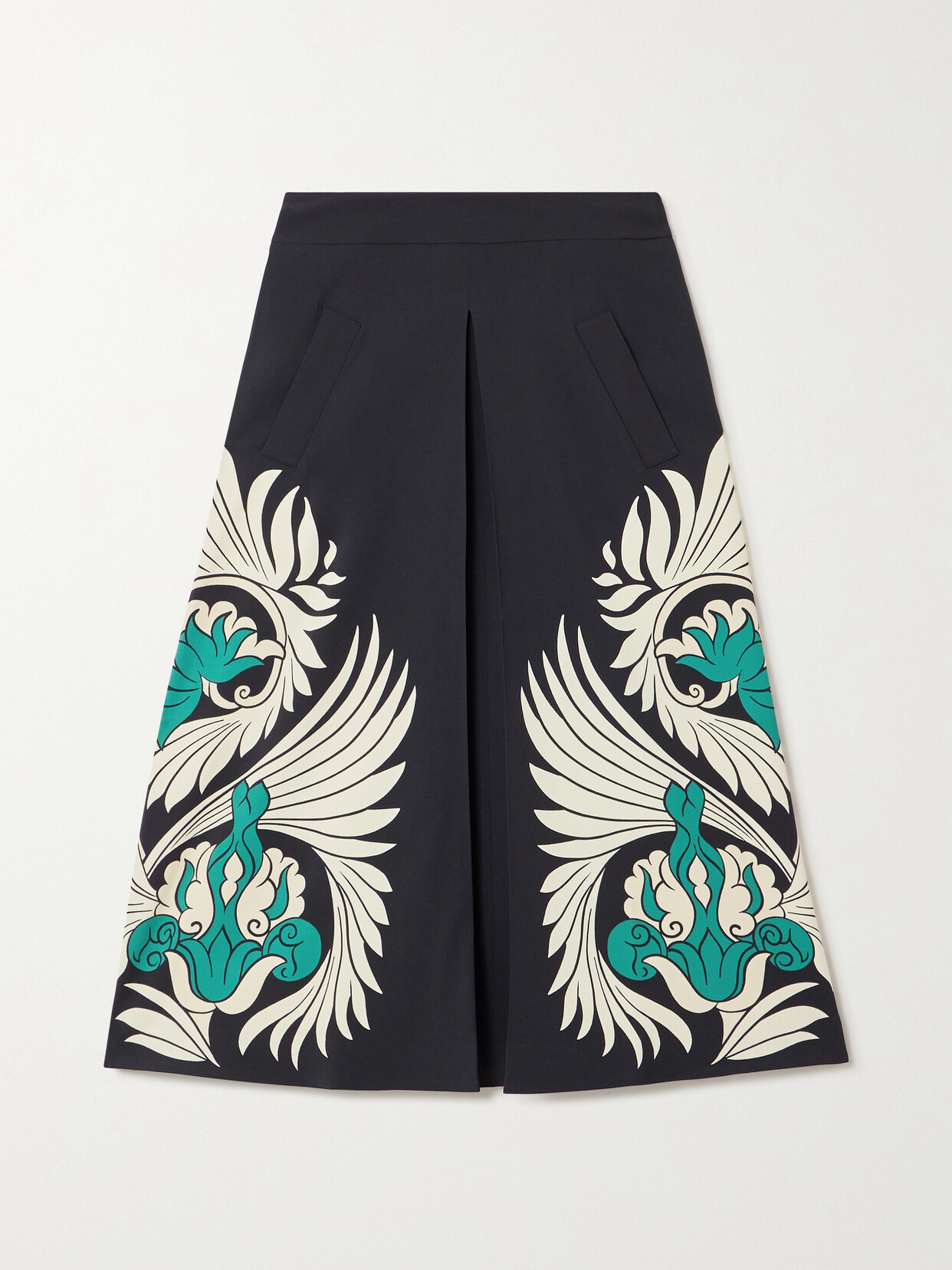 La Doublej Santa Monica Floral-print Crepe De Chine Midi Skirt In Multi