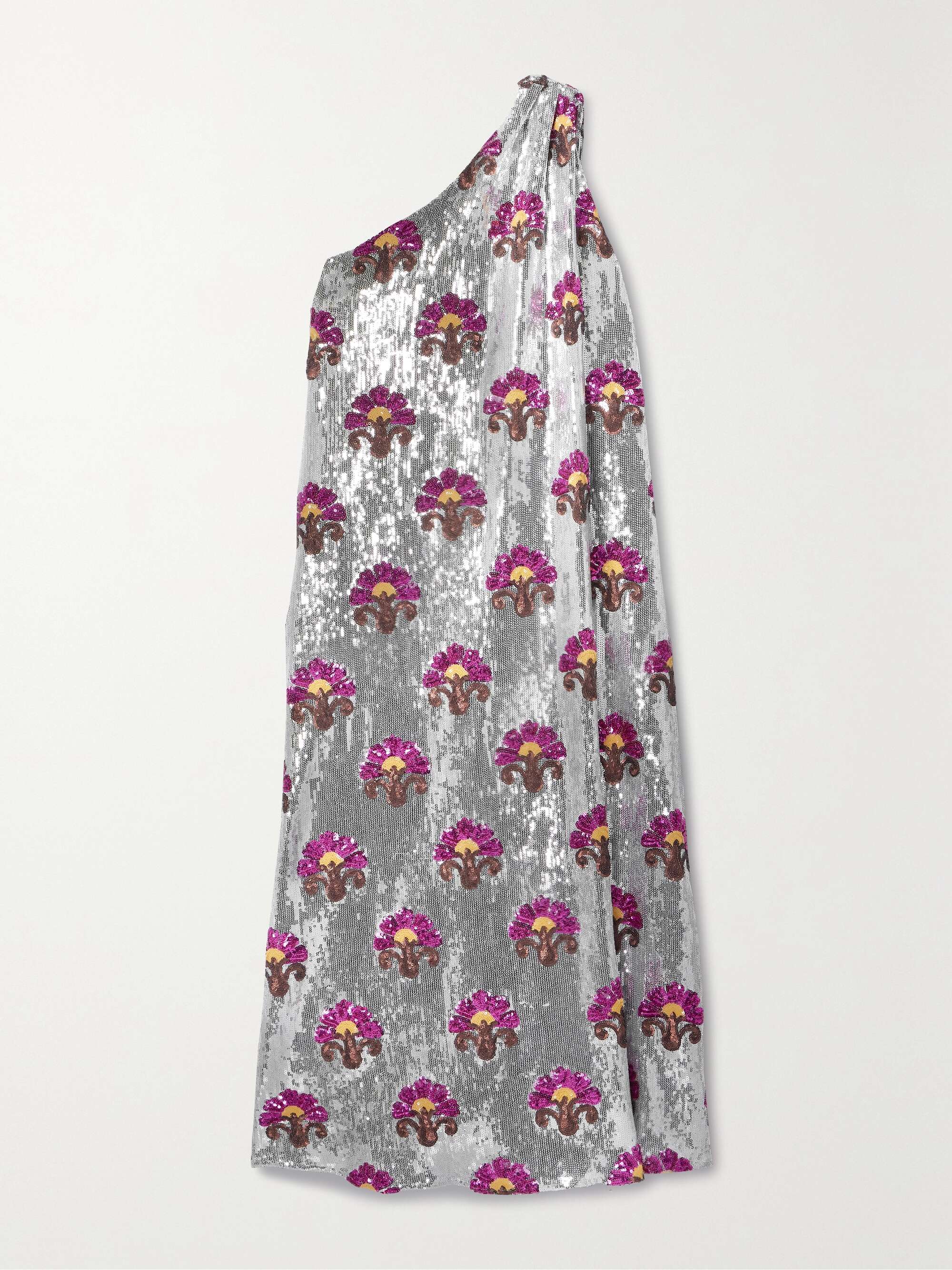 LA DOUBLEJ Roy one-shoulder sequined tulle midi dress | NET