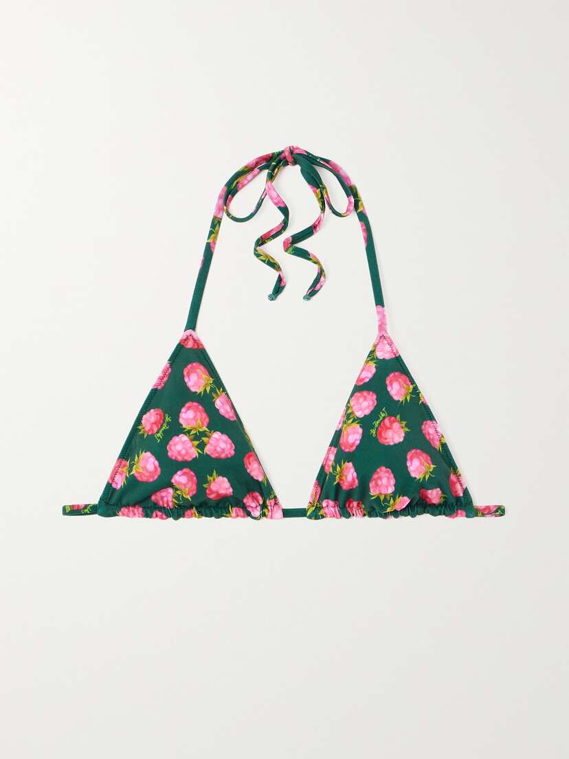 La DoubleJ Reversible Printed Triangle Halterneck Bikini Top - xx large