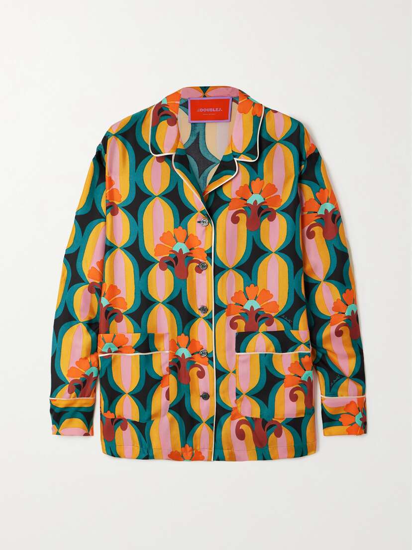 La DoubleJ Printed Silk-twill Shirt