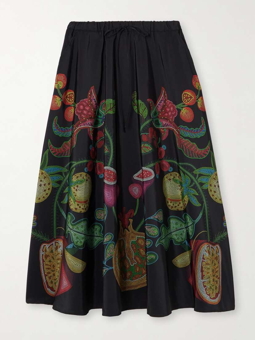 La DoubleJ Printed Faille Midi Skirt - xx large