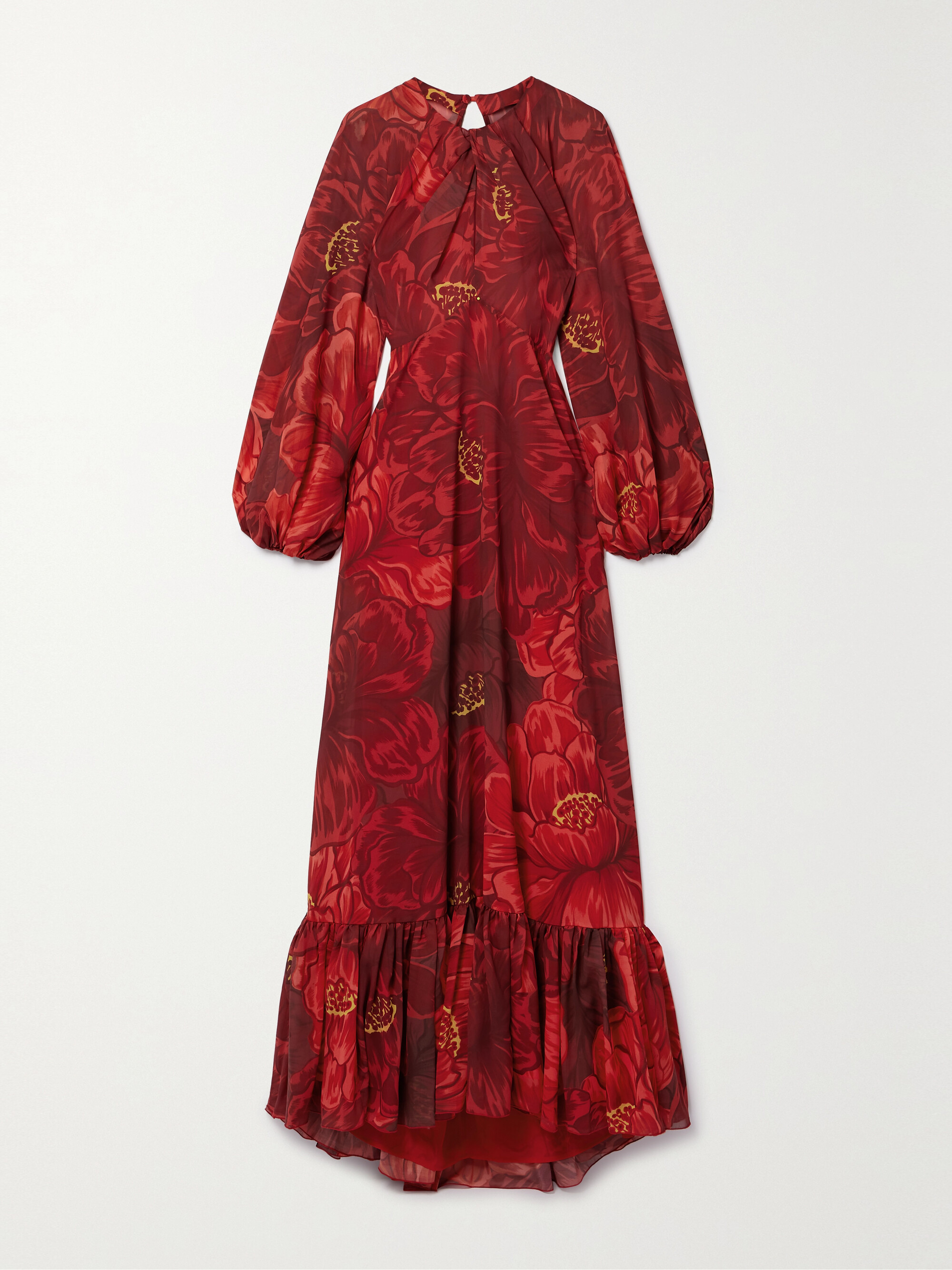 La DoubleJ Eve floral-print chiffon maxi dress thumbnail