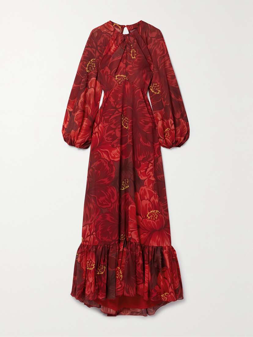 La DoubleJ Eve Floral-print Chiffon Maxi Dress