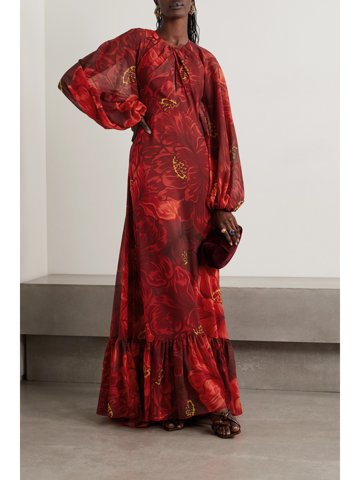 La Doublej Eve Open-back Maxi Dress In Red