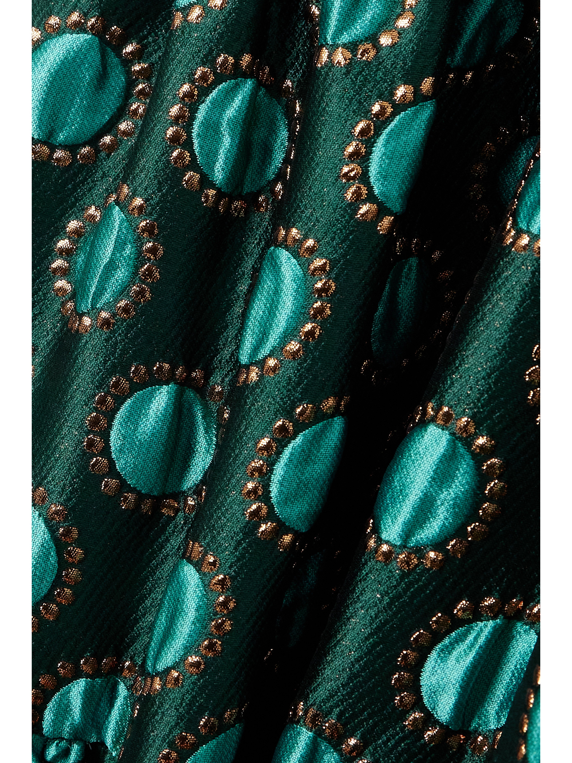 La DoubleJ Big tiered velvet and jacquard maxi dress