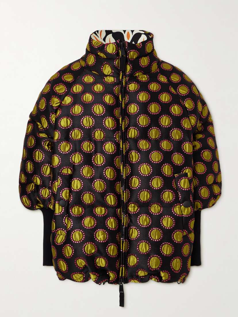 La DoubleJ St. Moritz Reversible Padded Metallic Jacquard And Printed Shell Jacket - x large