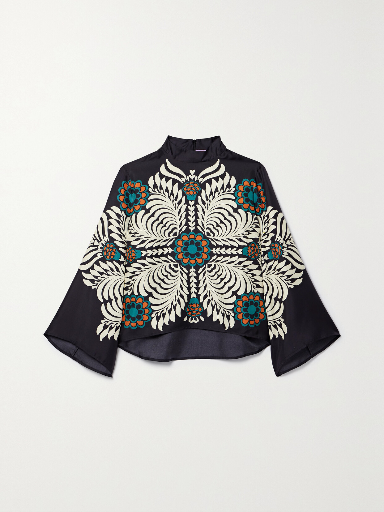 Shop La Doublej Make An Exit Printed Silk-twill Blouse In Multi