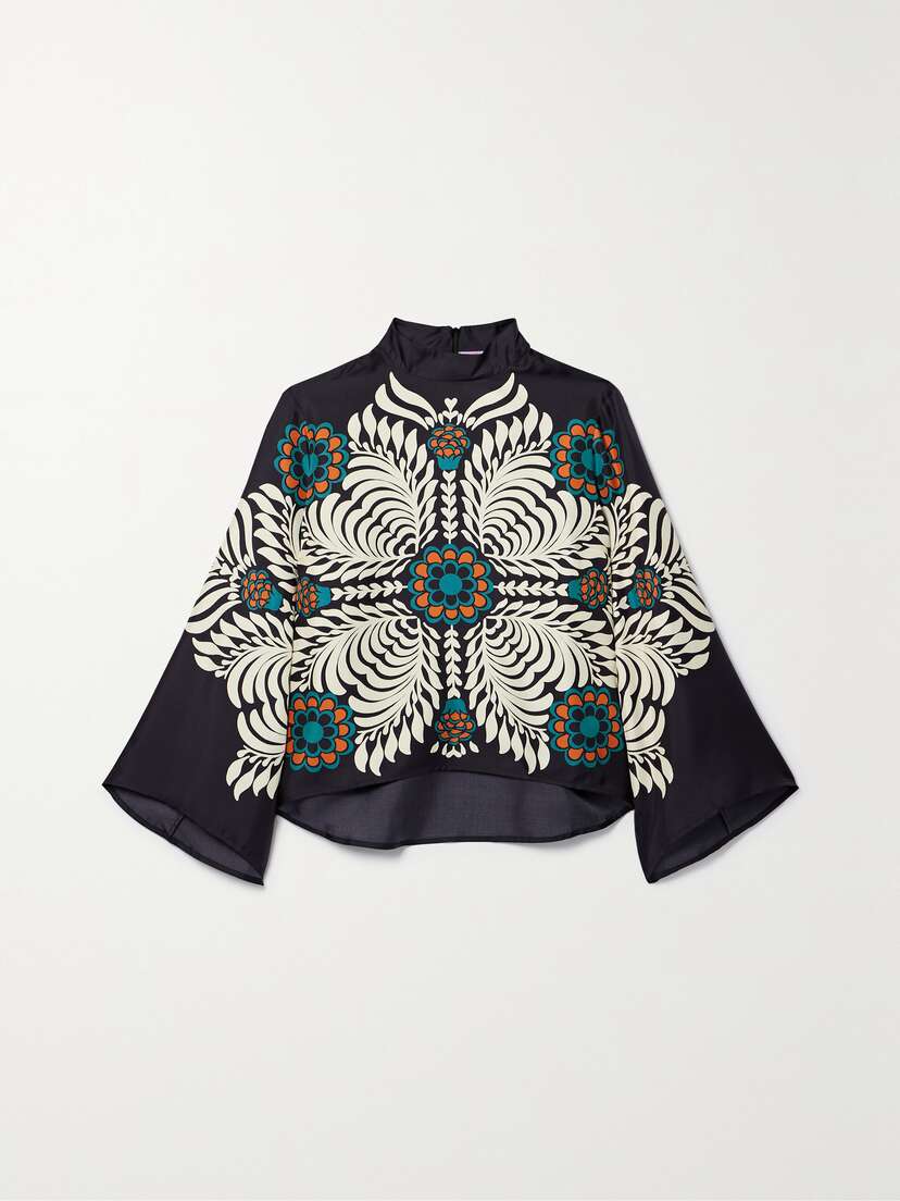 La DoubleJ Make An Exit Printed Silk-twill Blouse - xx large