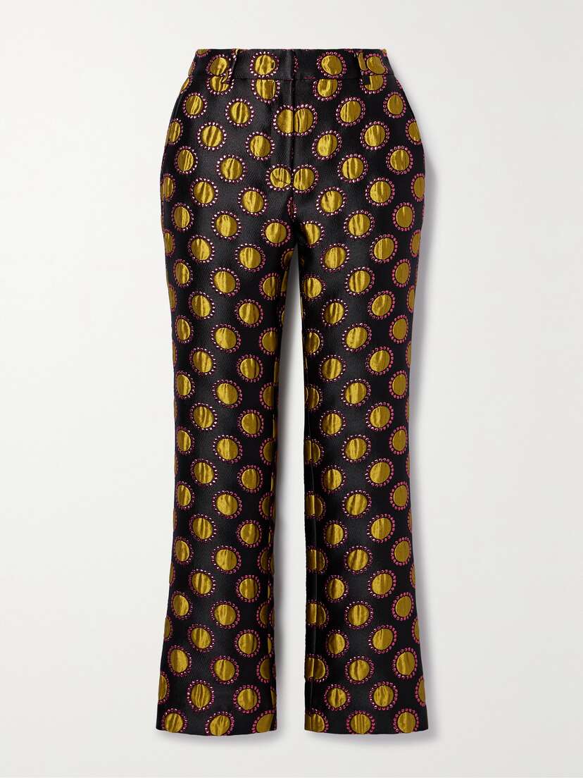 La DoubleJ Hendrix Metallic Jacquard Flared Pants