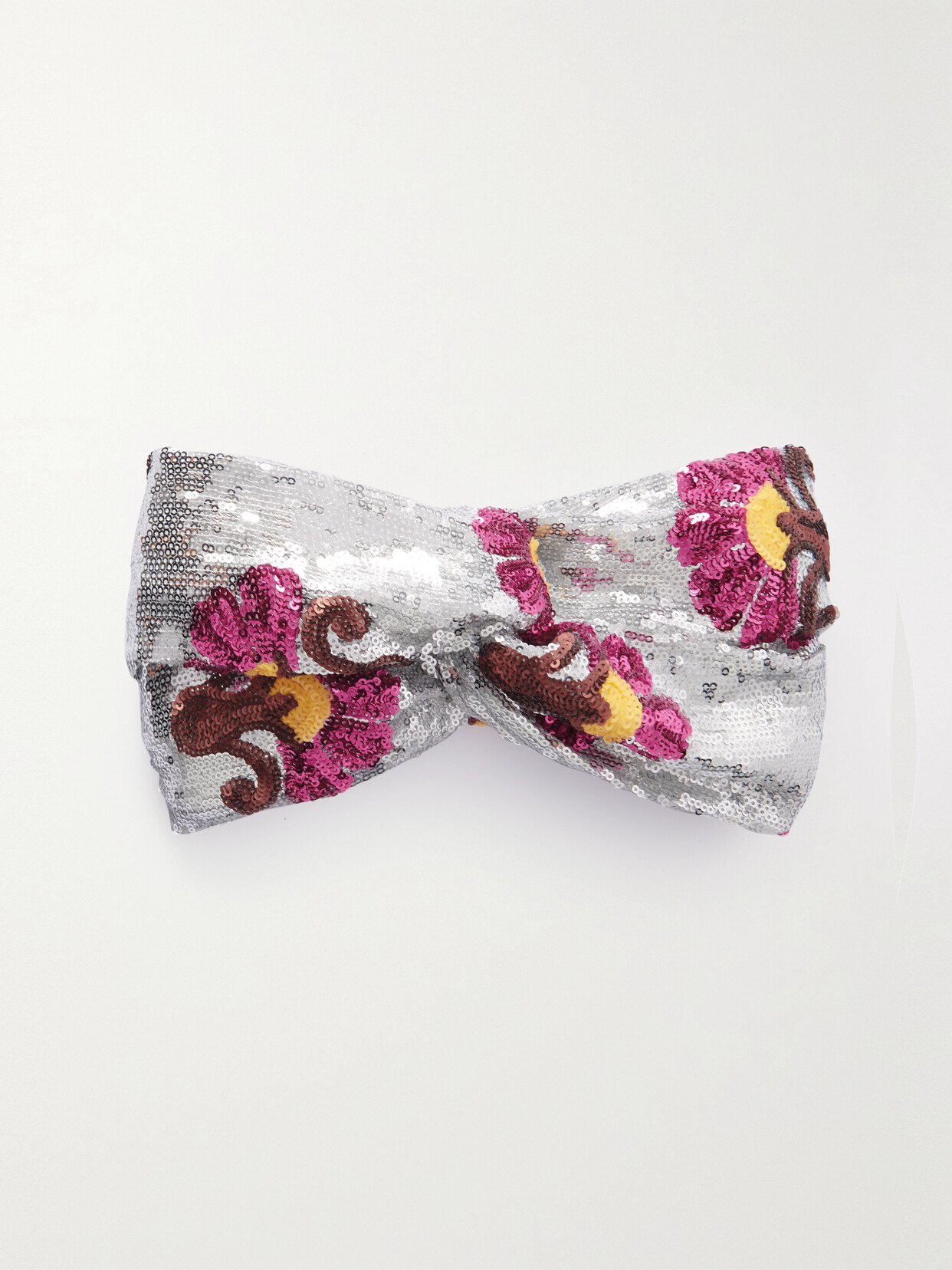 La Doublej Pinup Sequined Tulle Headband In Metallic