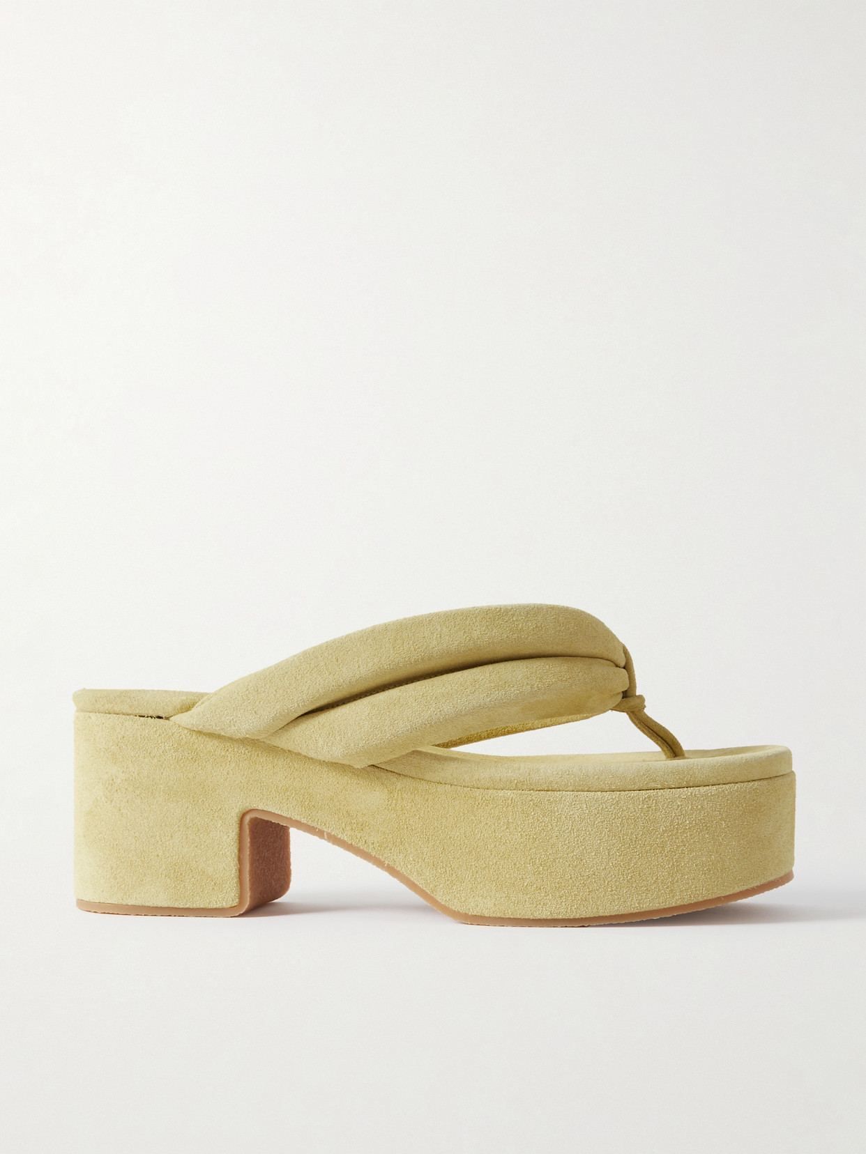 Dries Van Noten Yellow Platform Thong Sandals In Neutrals