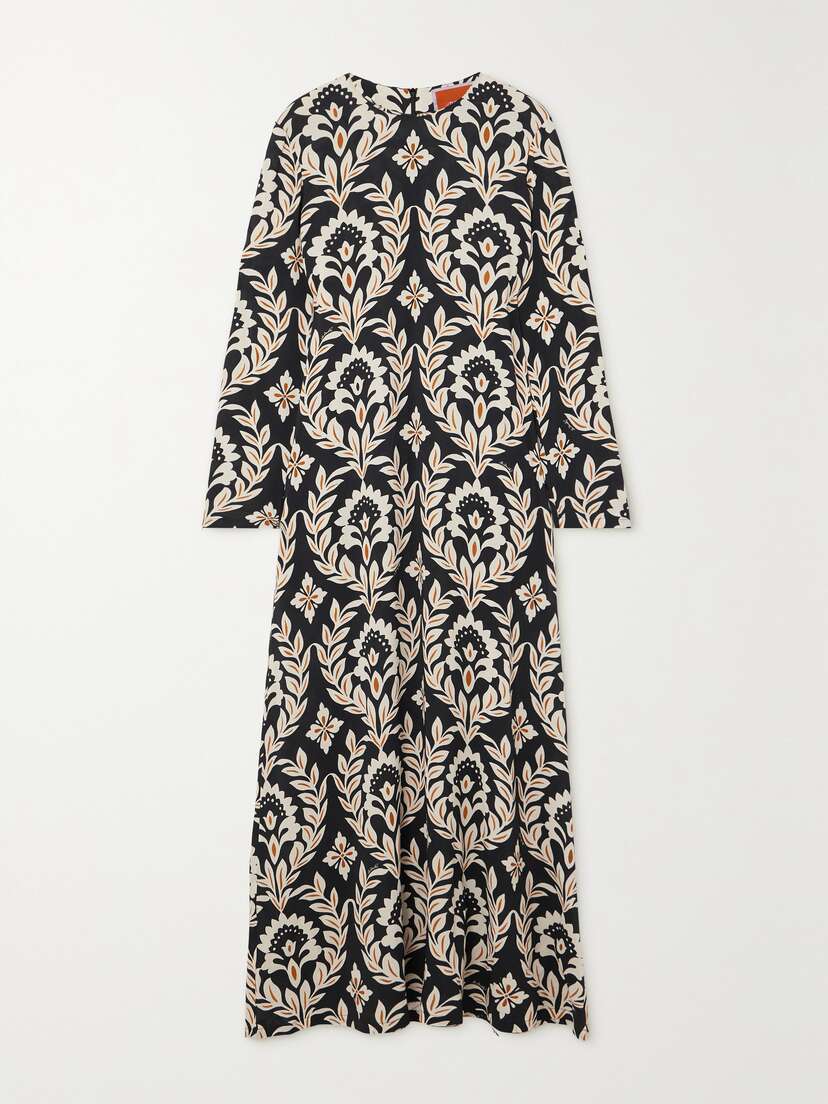 La DoubleJ Swing Printed Crepe Maxi Dress - xx large