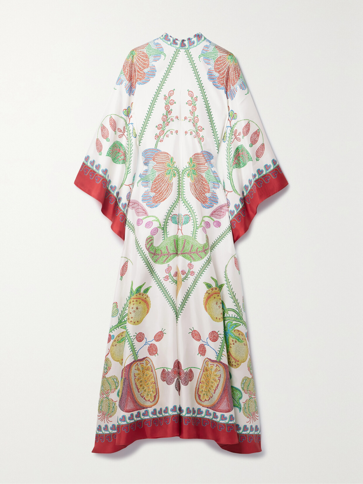 Shop La Doublej Magnifico Printed Silk-twill Maxi Dress In White