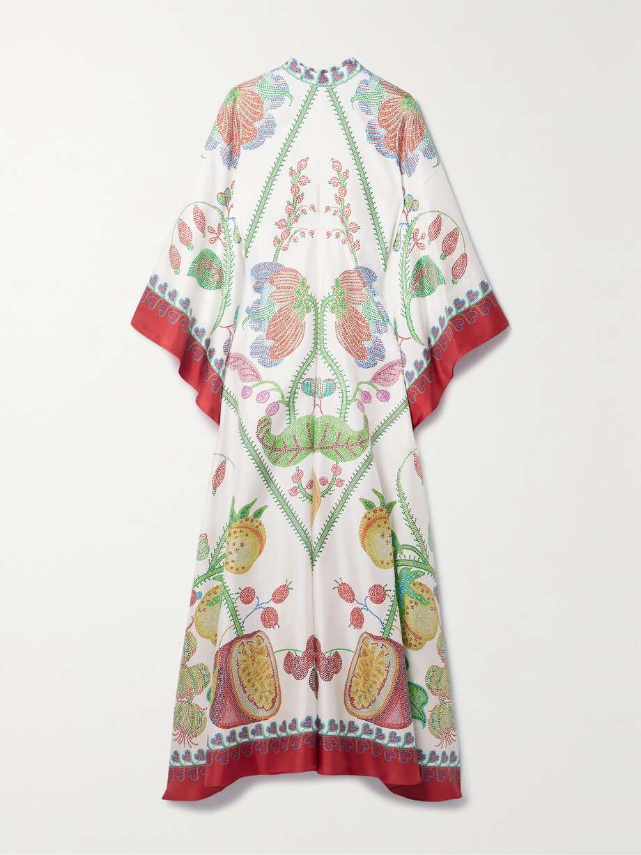 magnifico printed silk-twill maxi dress