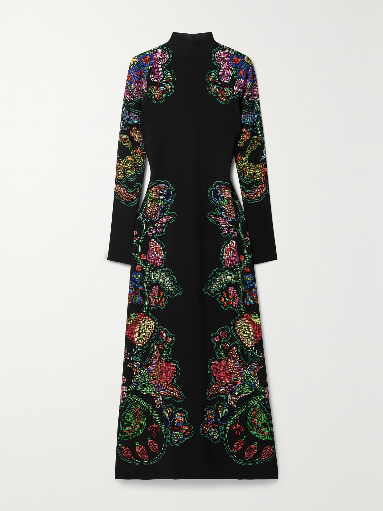 La Doublej Halle Placement Print Maxi Dress In Black