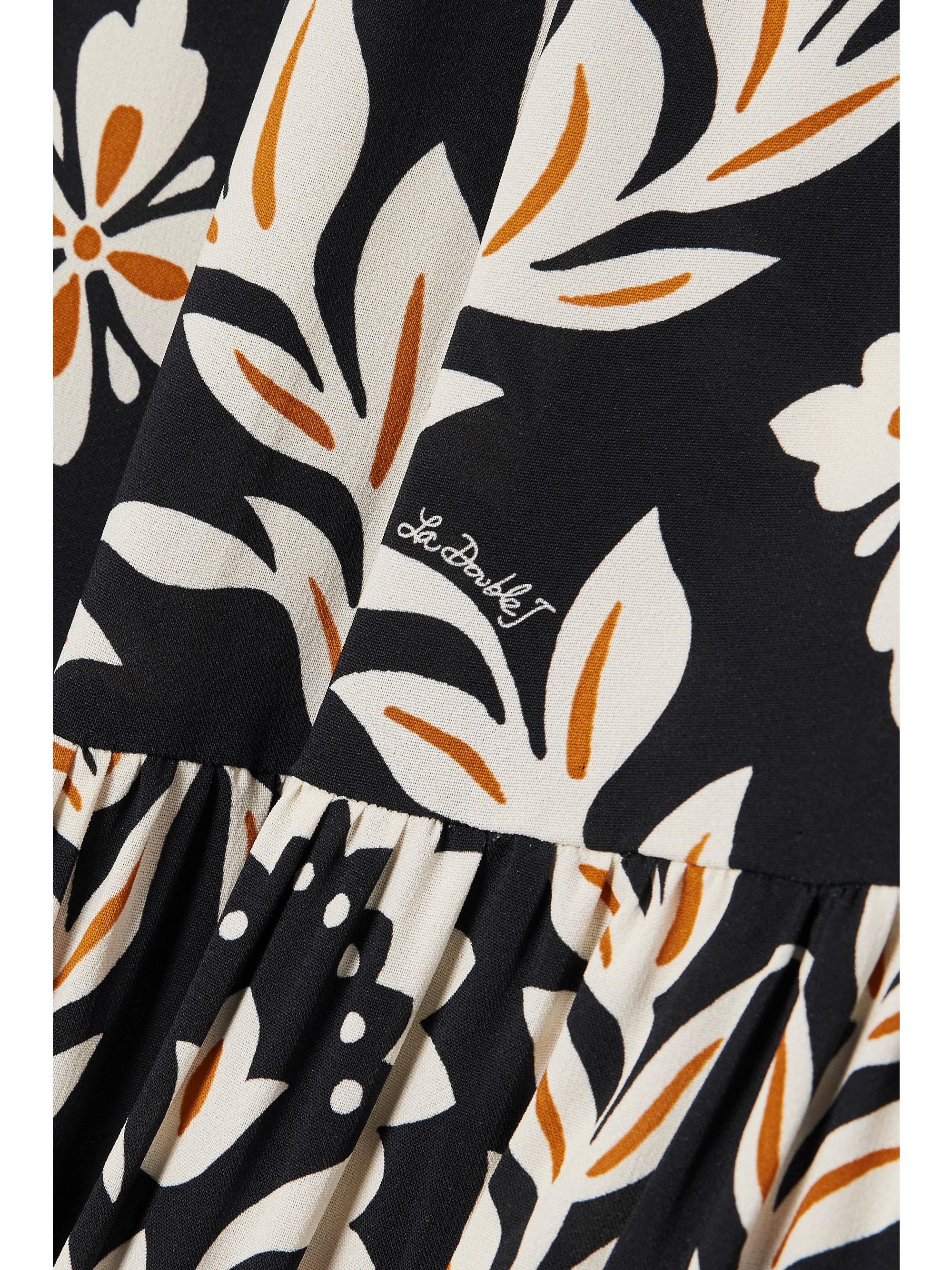 La DoubleJ Visconti tiered printed crepe maxi dress thumbnail
