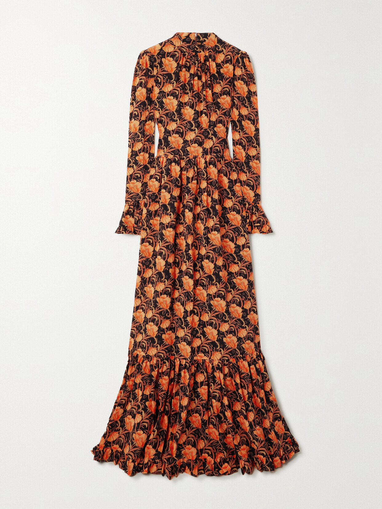 La DoubleJ Visconti Tiered Ruffled Floral-print Crepe Maxi Dress - xx large