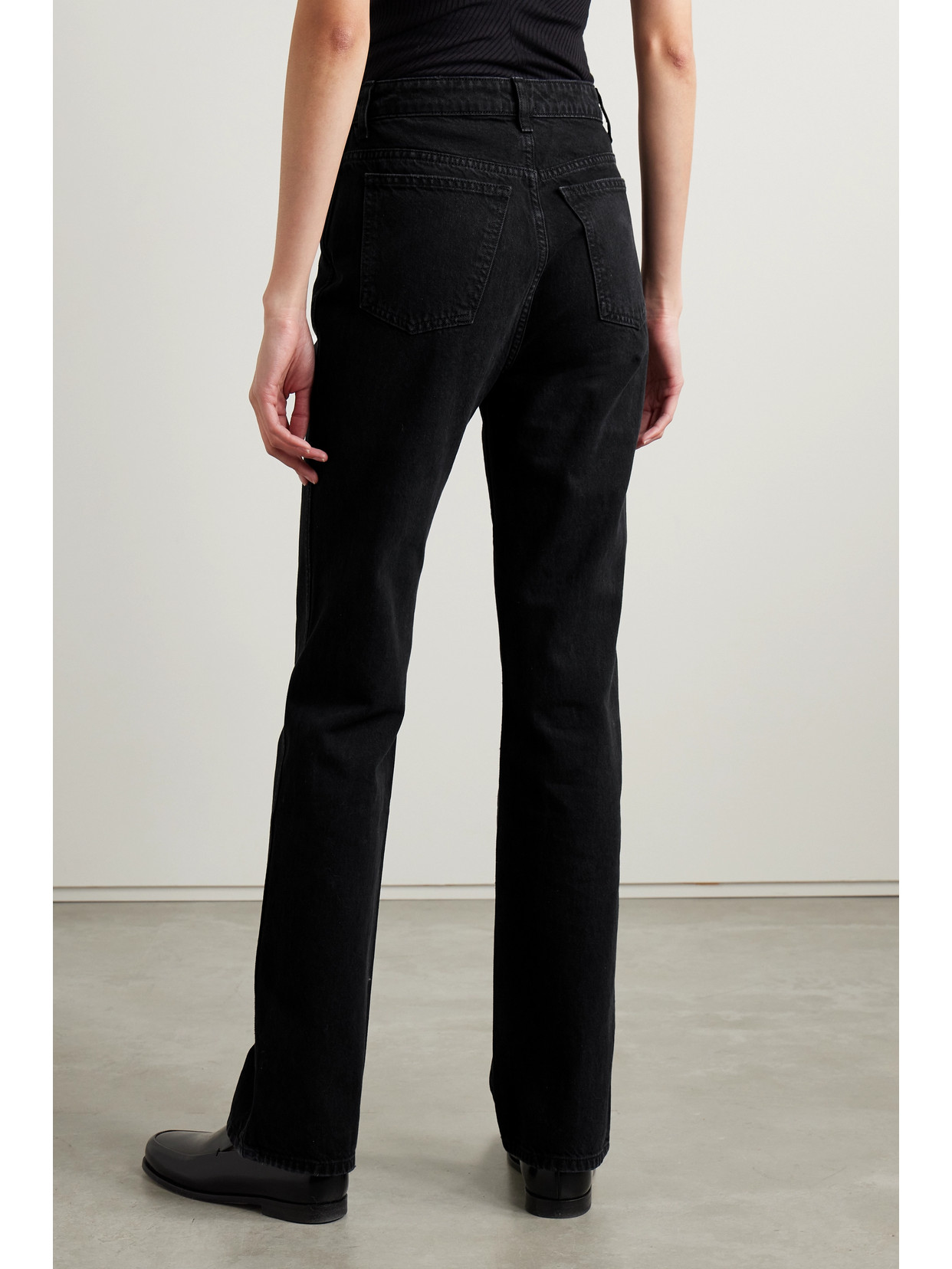 Shop Khaite Danielle High-rise Straight-leg Jeans In Black