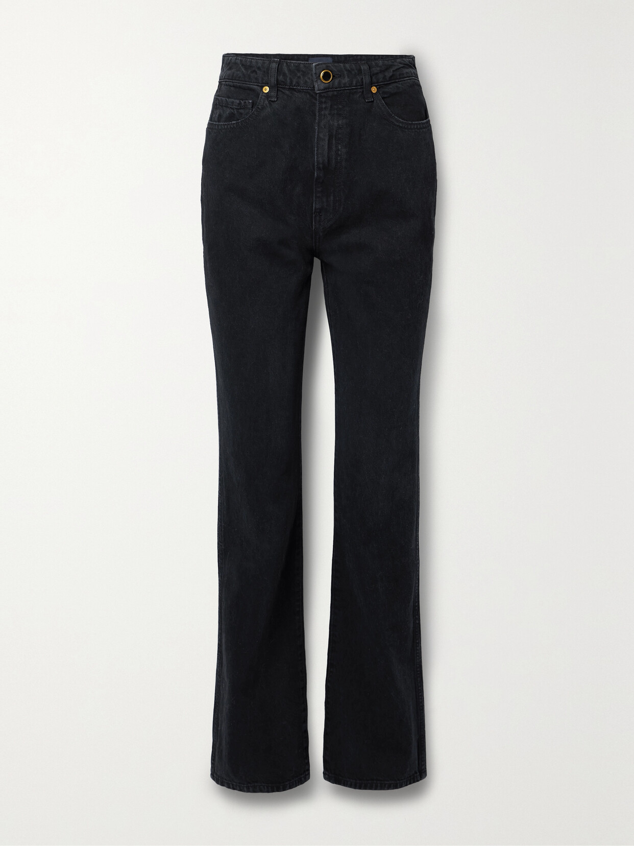 Shop Khaite Danielle High-rise Straight-leg Jeans In Black