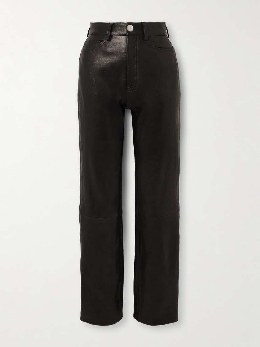 Khaite Danielle Leather Straight-leg Pants