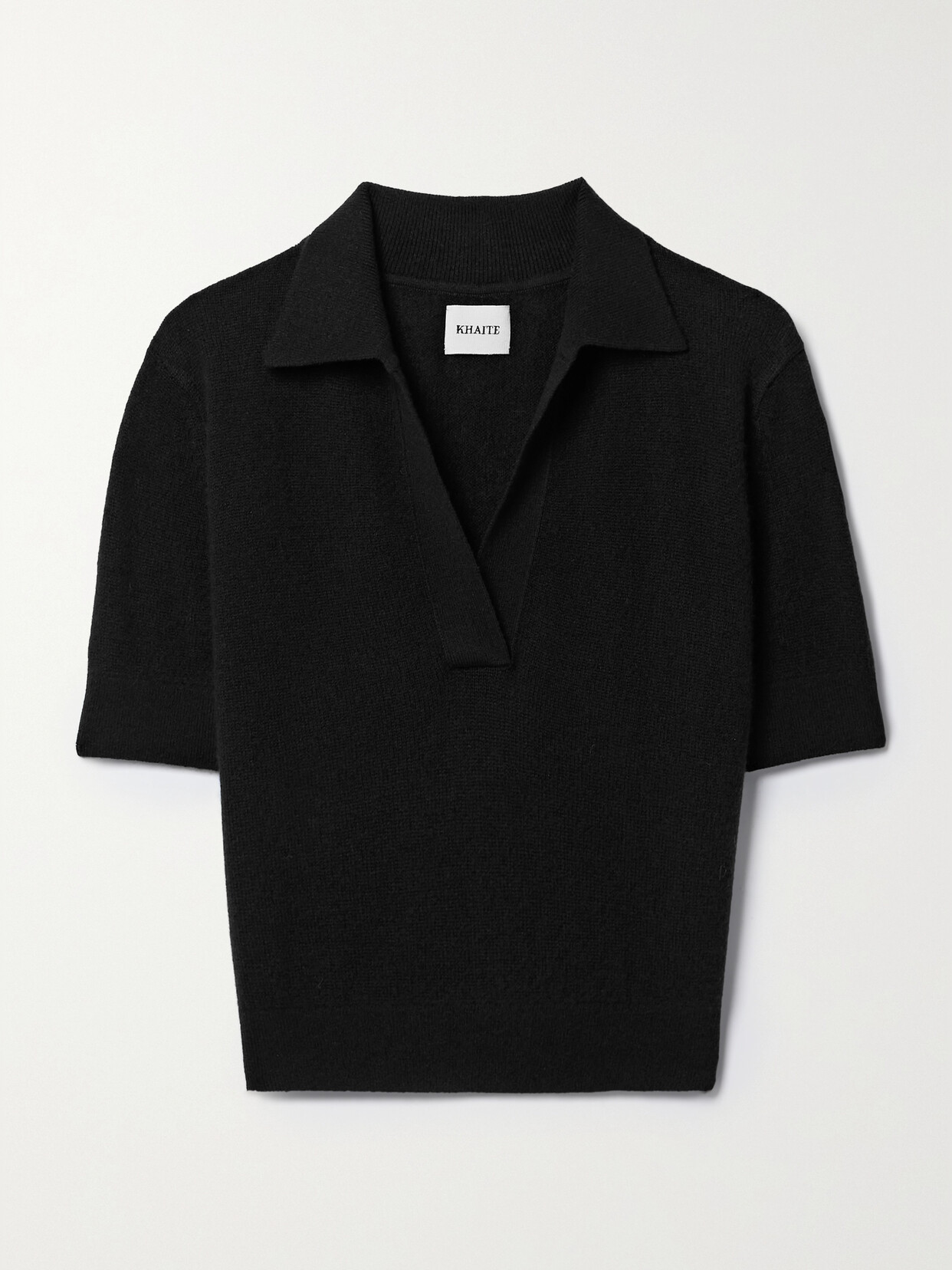 Khaite - Shrunken Jo Cashmere-blend Polo Shirt - Black