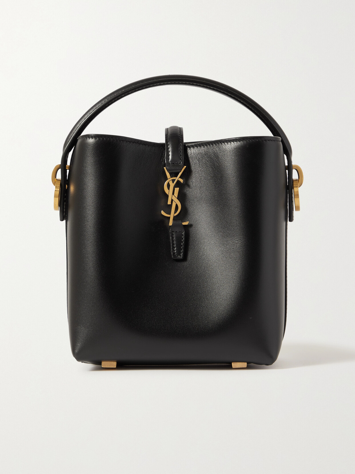 Saint Laurent Le 37 Leather Bucket Bag in Noir