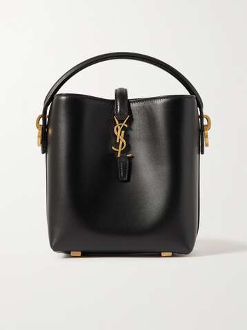 Saint Laurent Le Monogramme Suede-trimmed Velour Bucket Bag