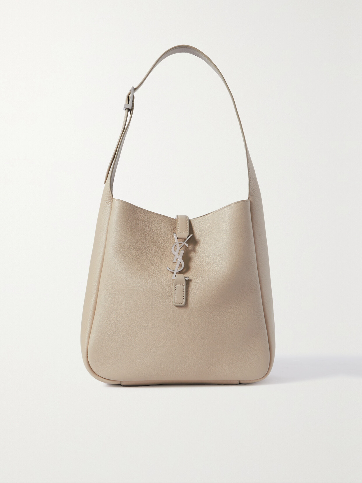 Saint Laurent Le 5 A 7 Small Leather Shoulder Bag In Sea Salt