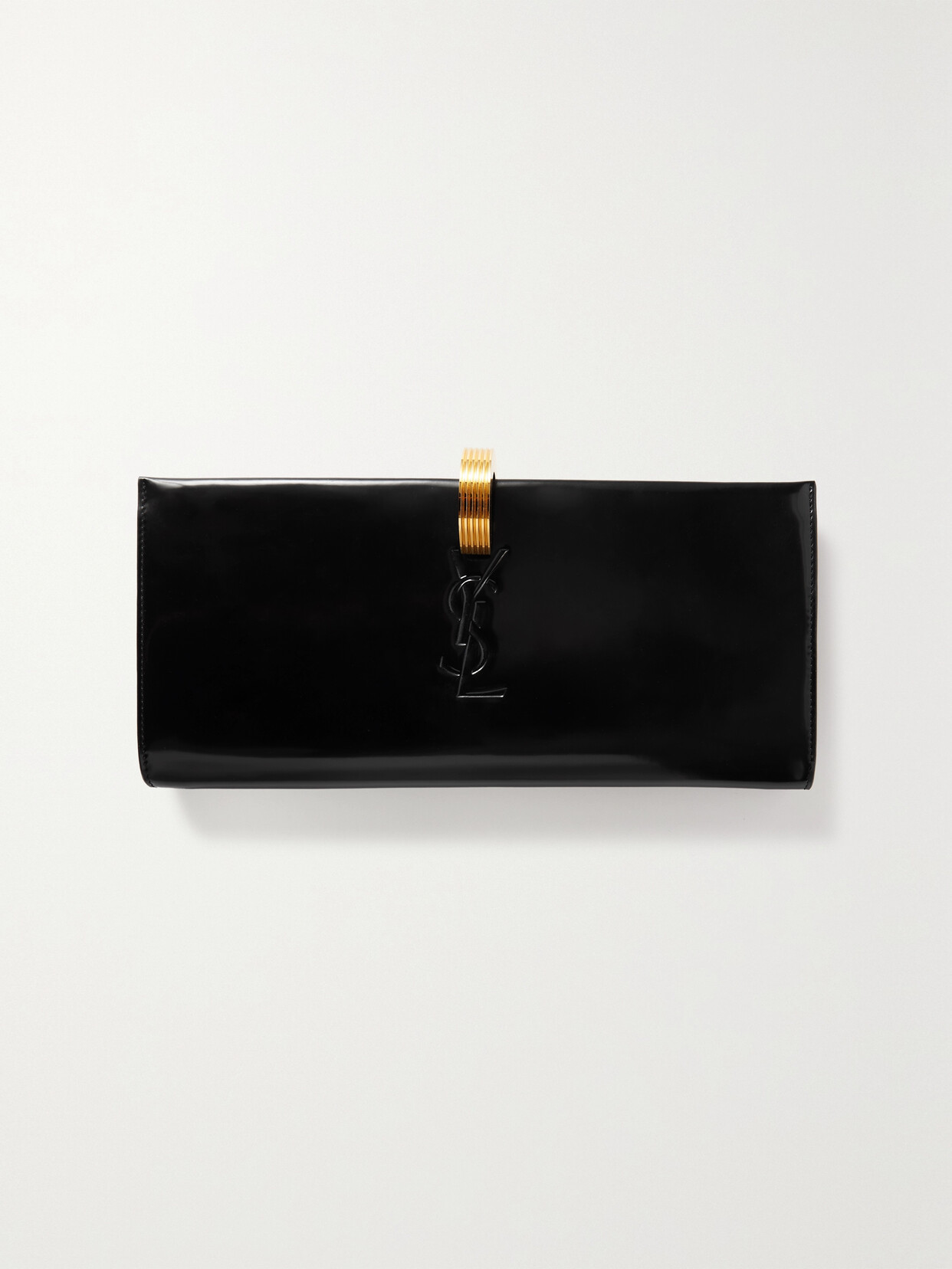 Saint Laurent Daria Leather Clutch In Black