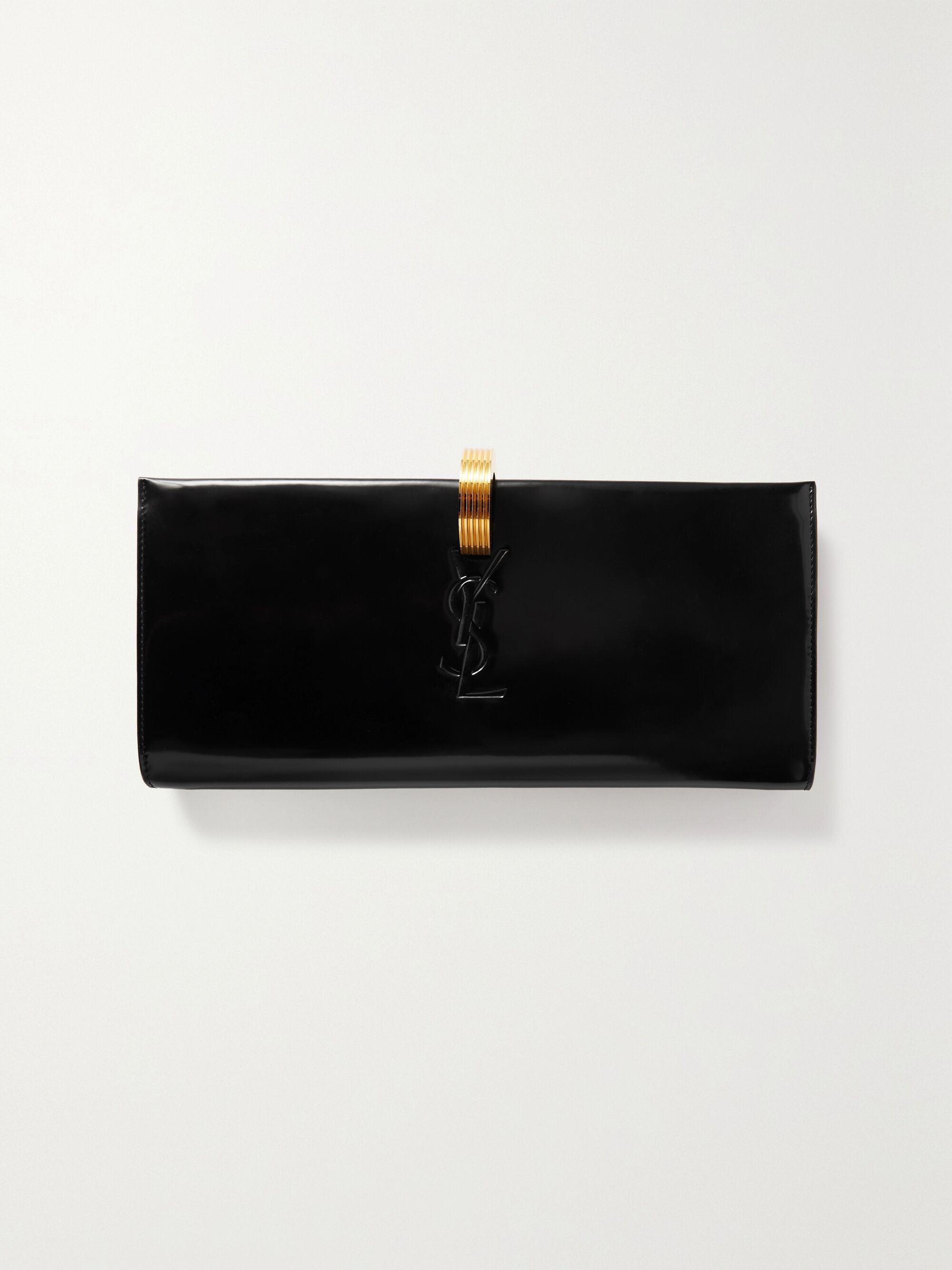 Daria patent-leather clutch - black - One Size