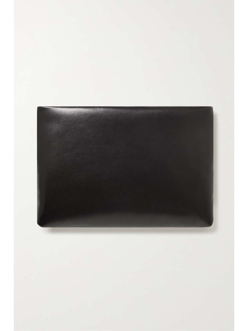 Saint Laurent Calypso Small Padded Leather Clutch - side view in Black