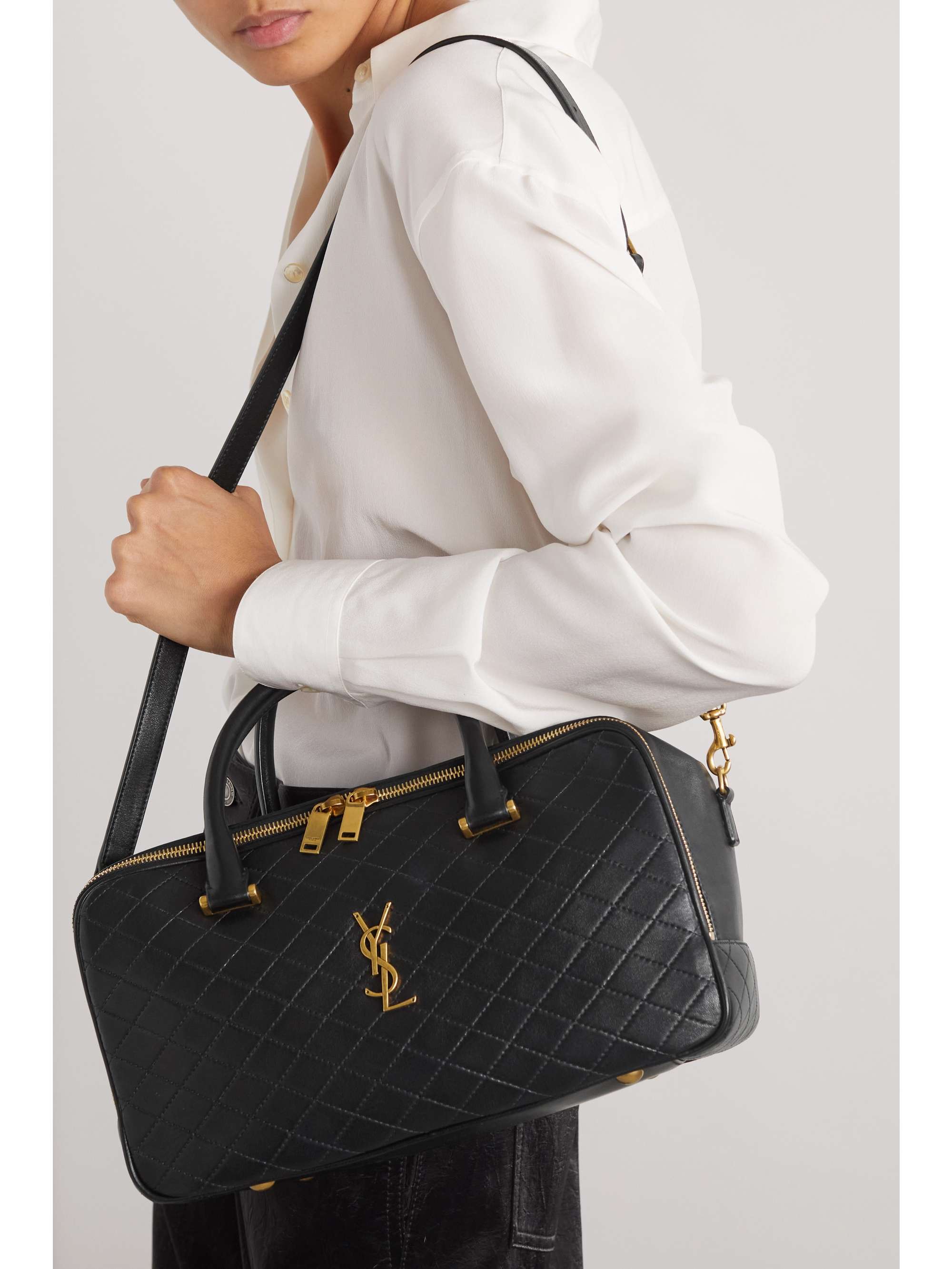 SAINT LAURENT Lyia quilted leather tote | NET-A-PORTER