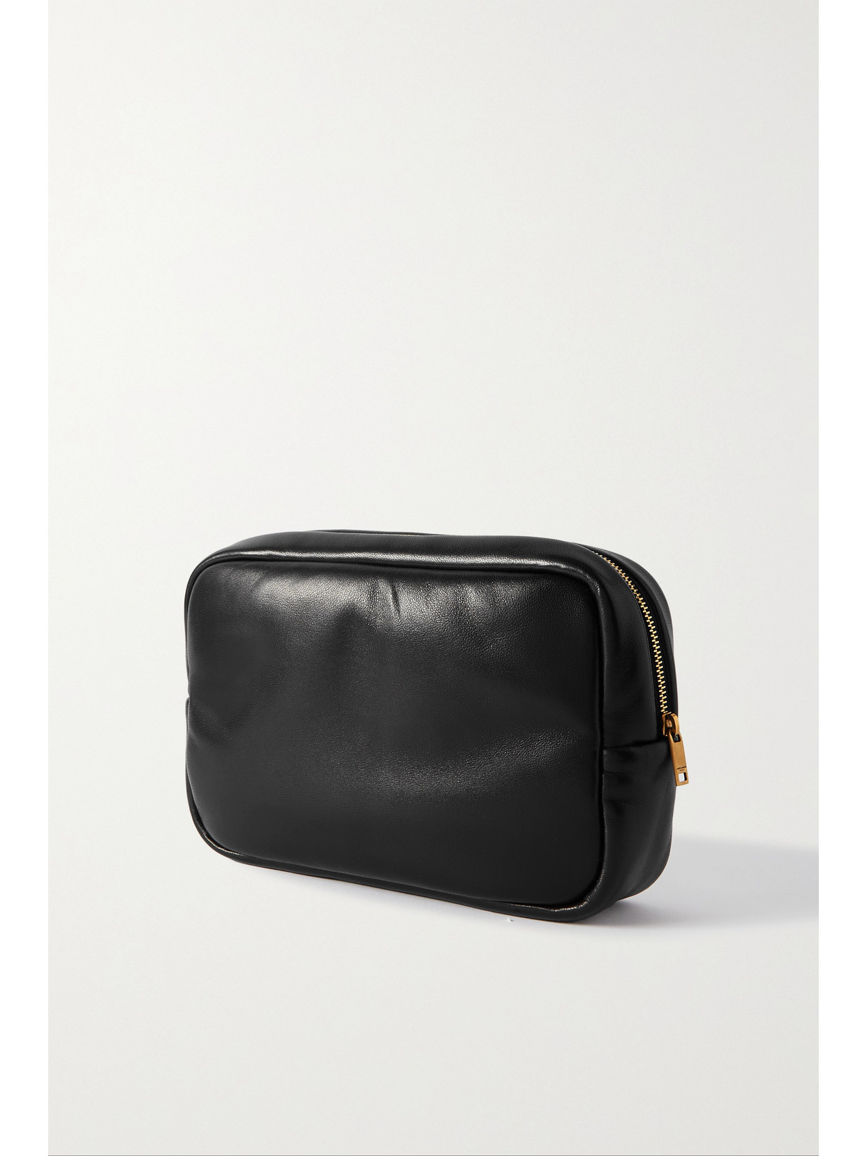 Shop Saint Laurent Cassandre Leather Cosmetics Case In Black