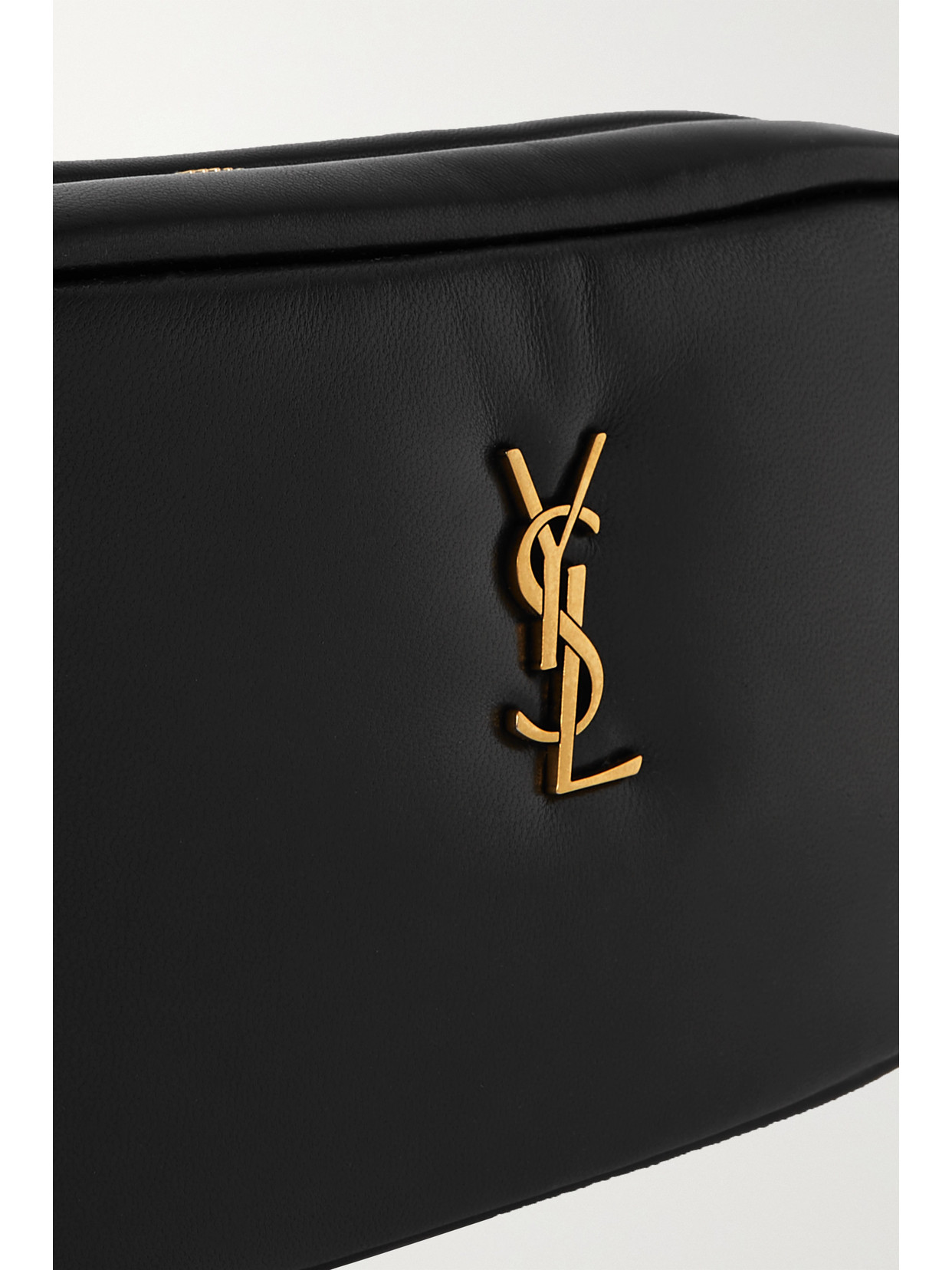 Shop Saint Laurent Cassandre Leather Cosmetics Case In Black