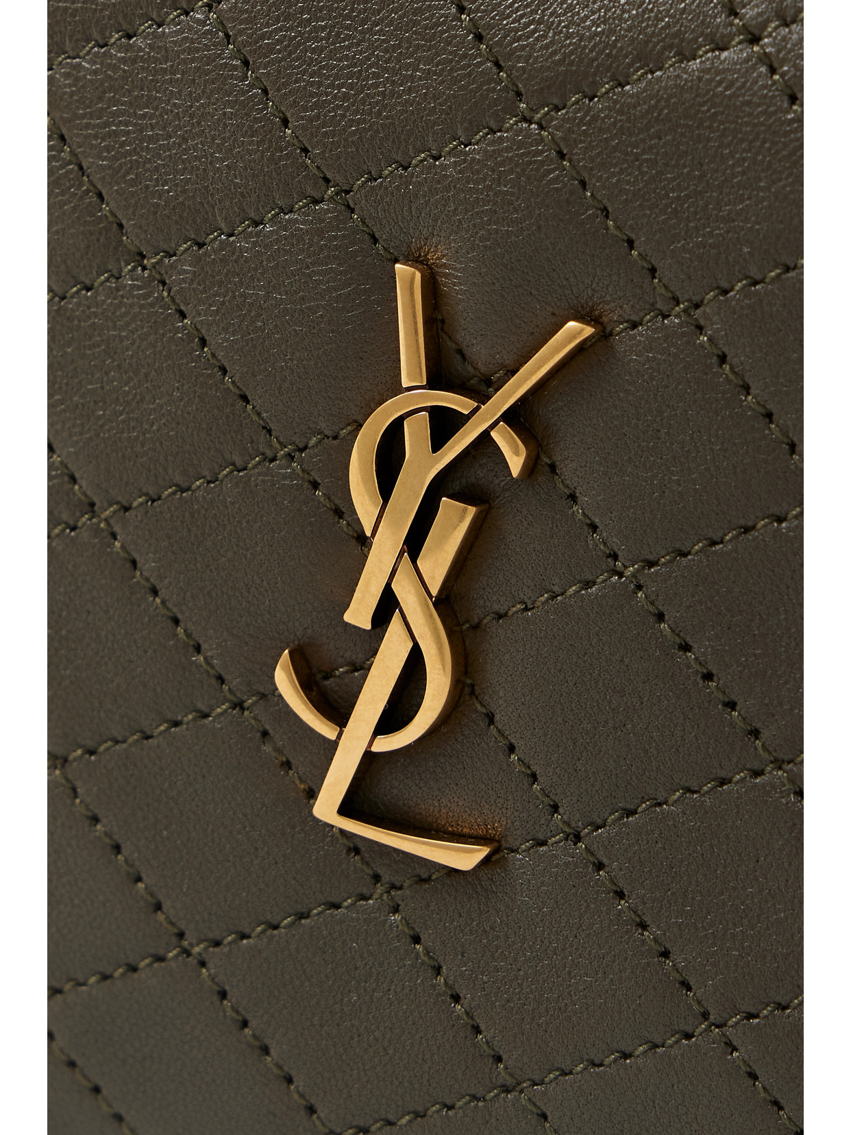 Saint Laurent Gaby Quilted Leather Shoulder Bag In Green