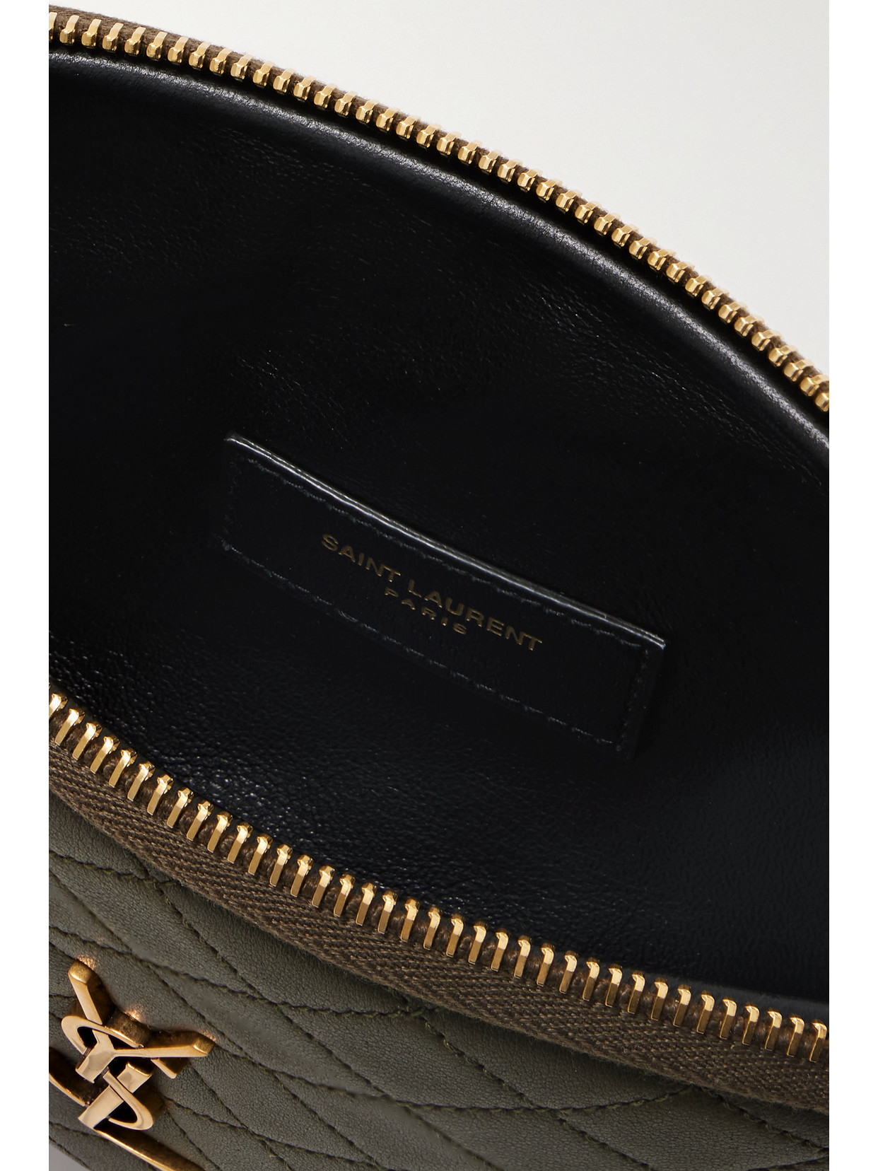 Saint Laurent Gaby Quilted Leather Shoulder Bag In Green