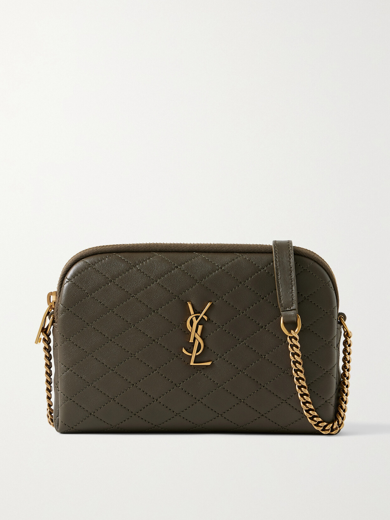 Saint Laurent Gaby Quilted Leather Shoulder Bag In Light Musk