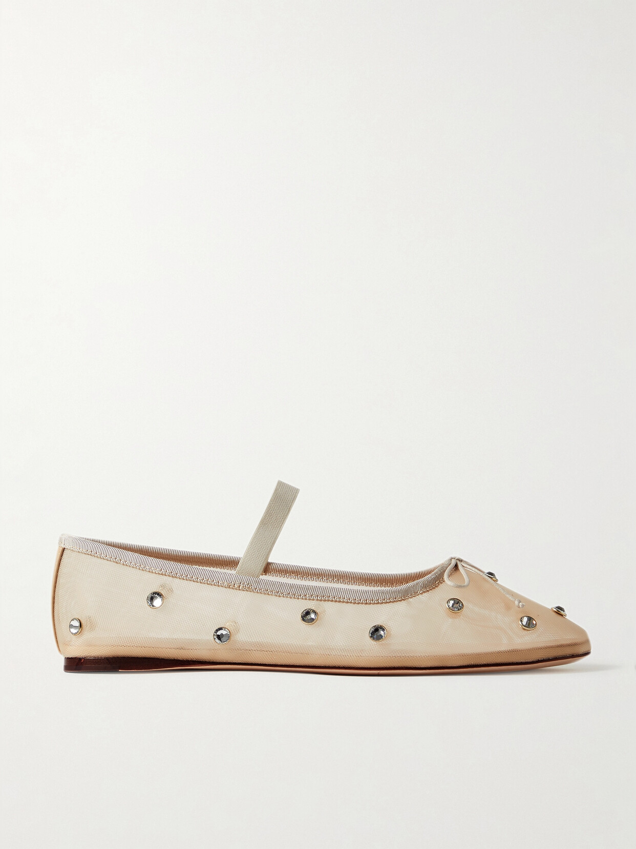 Loeffler Randall - Leonie Crystal-embellished Mesh Ballet Flats - Cream