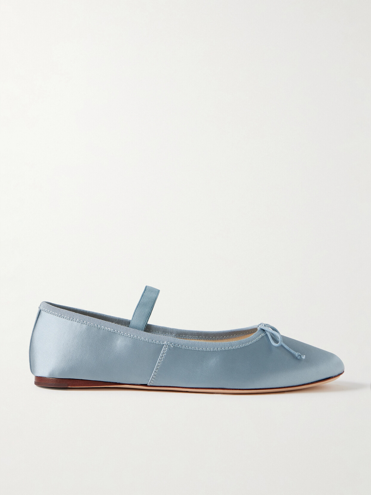 Loeffler Randall - Leonie Grosgrain-trimmed Satin Ballet Flats - Blue