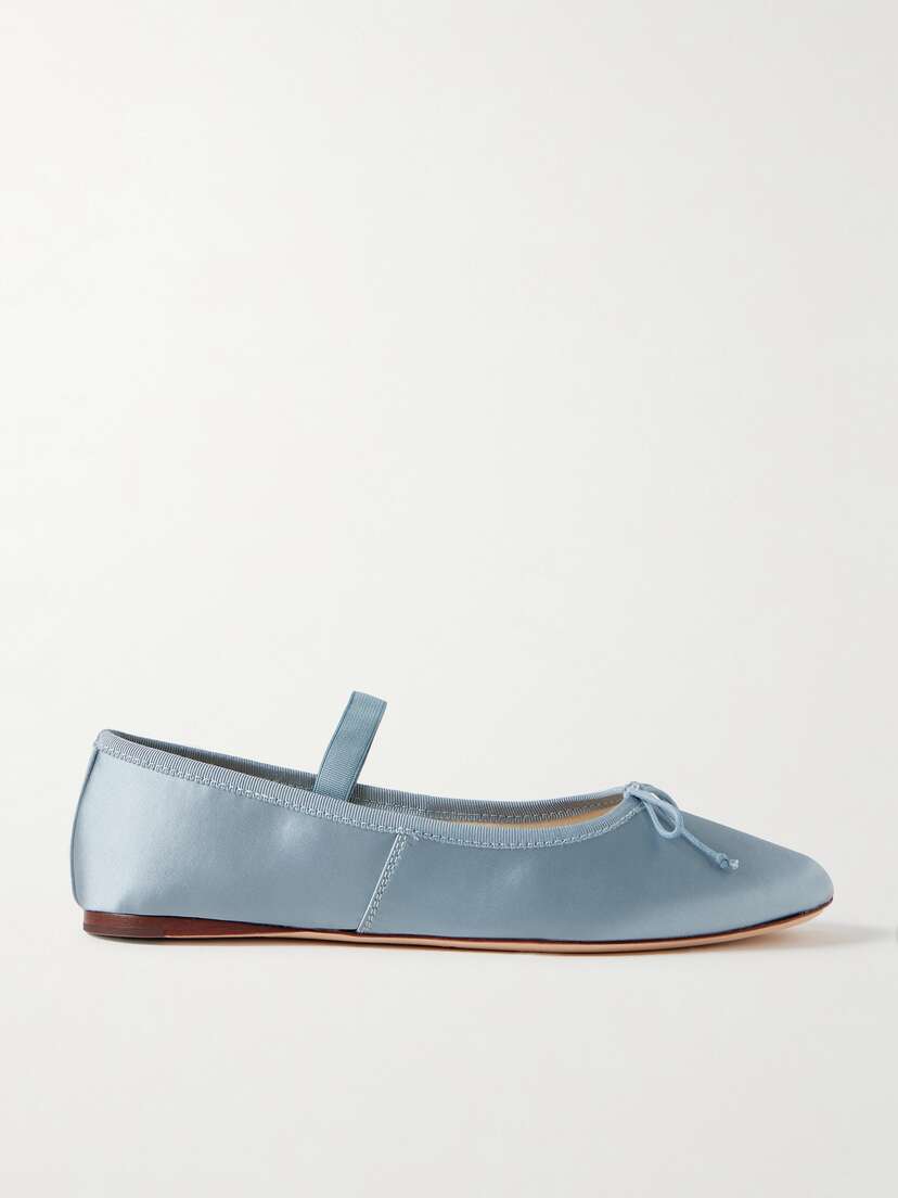 Loeffler Randall Leonie Grosgrain-trimmed Satin Ballet Flats