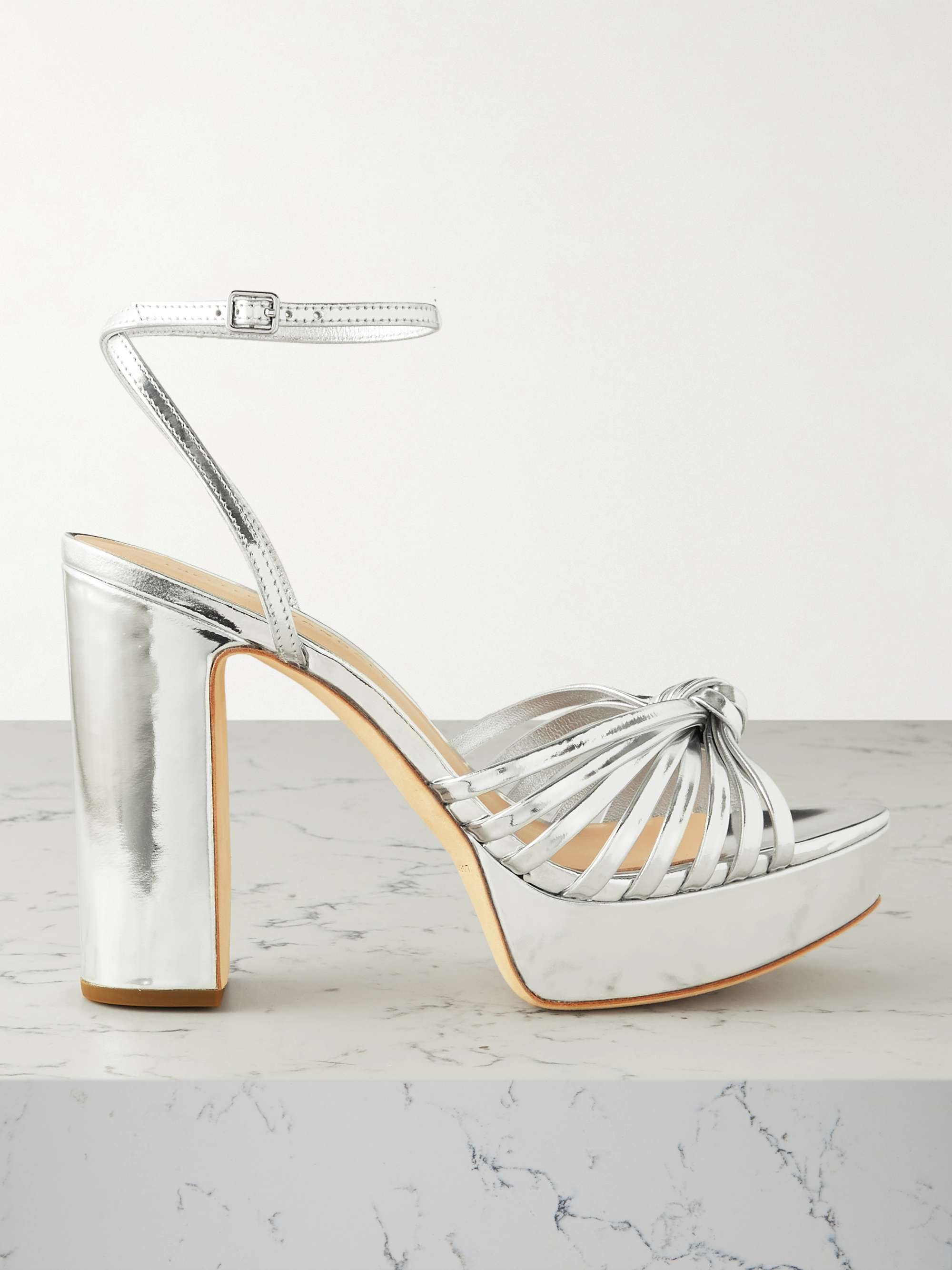 LOEFFLER RANDALL Rivka mirrored leather platform sandals NET A PORTER