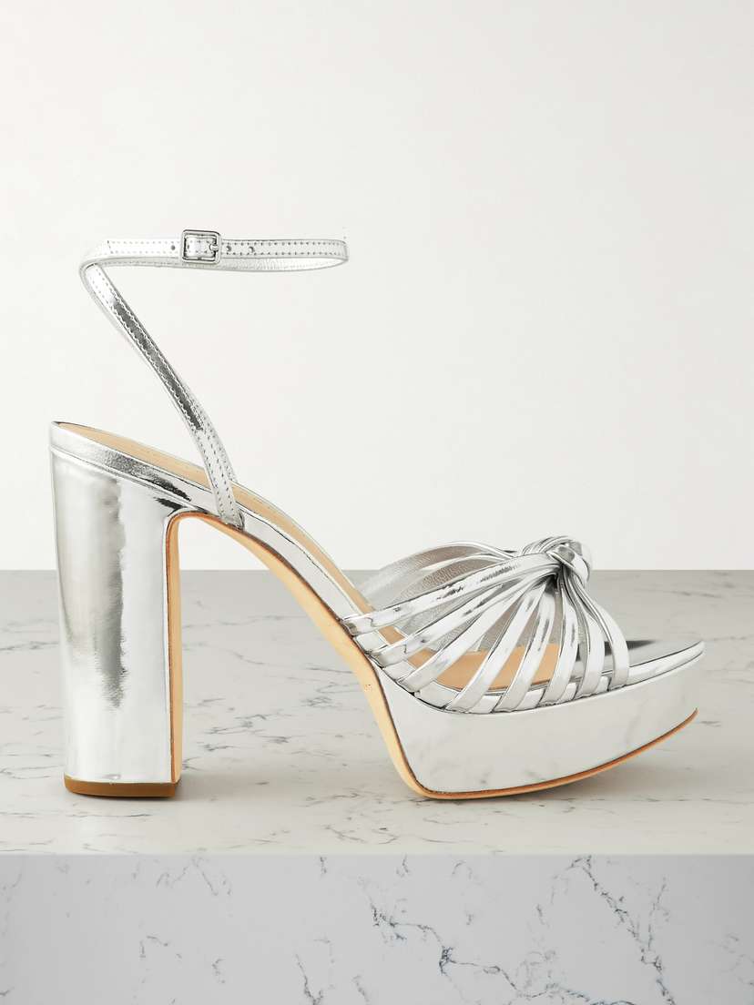 Loeffler Randall Rivka Mirrored-leather Platform Sandals