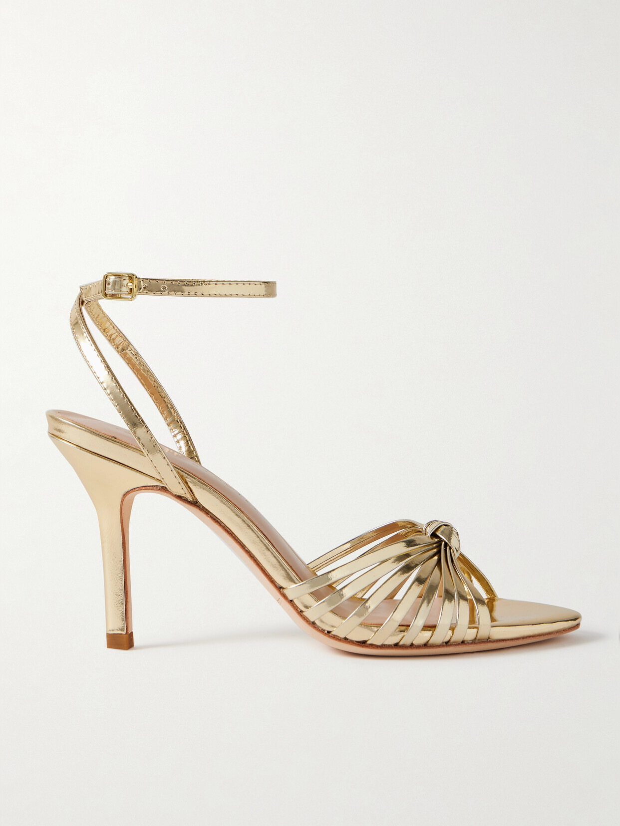 Loeffler Randall - Ada Knotted Mirrored-leather Sandals - Gold