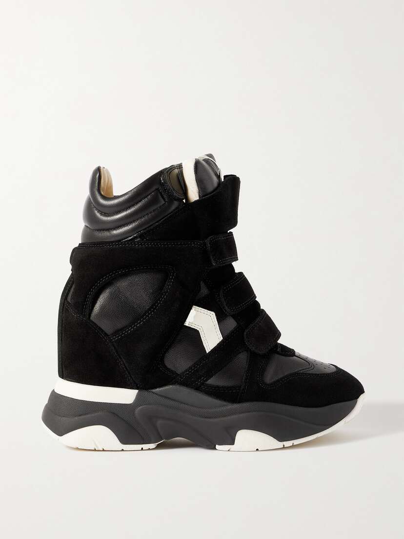 Isabel Marant Balskee Leather And Suede High-top Wedge Sneakers
