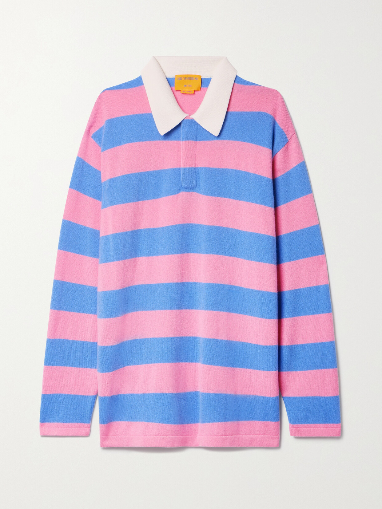 Guest In Residence - Oversized Striped Cashmere Sweater - Blue