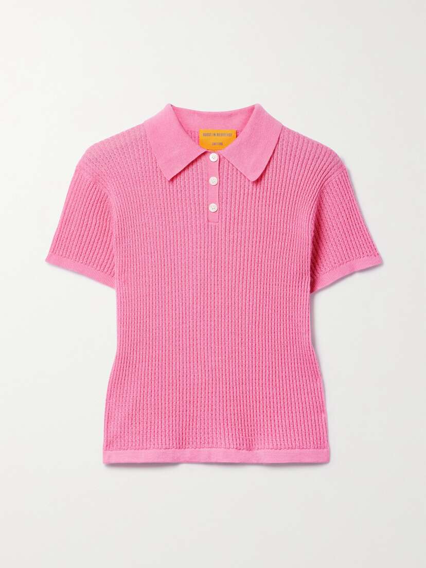 Guest In Residence Ribbed Cashmere Polo Sweater - x large