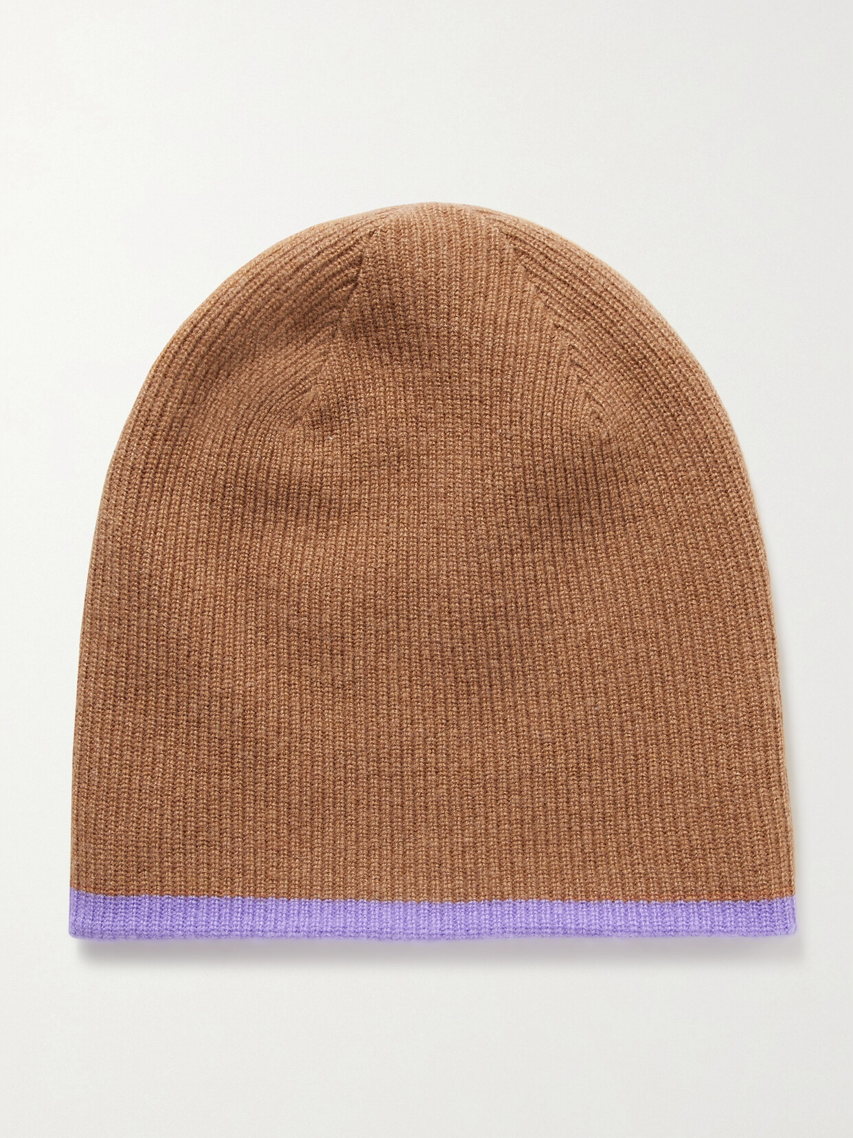 Guest In Residence The Inside Out! Reversible Two-tone Ribbed Cashmere Beanie In Purple