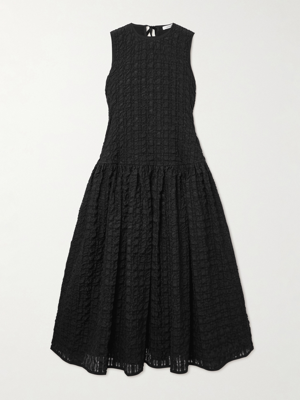 Cecilie Bahnsen Anna Karin Tiered Checked Seersucker Maxi Dress In Black