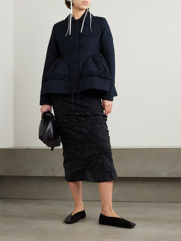 Cecilie Bahnsen Ulanda ruffled gathered cotton-blend cloqué peplum jacket