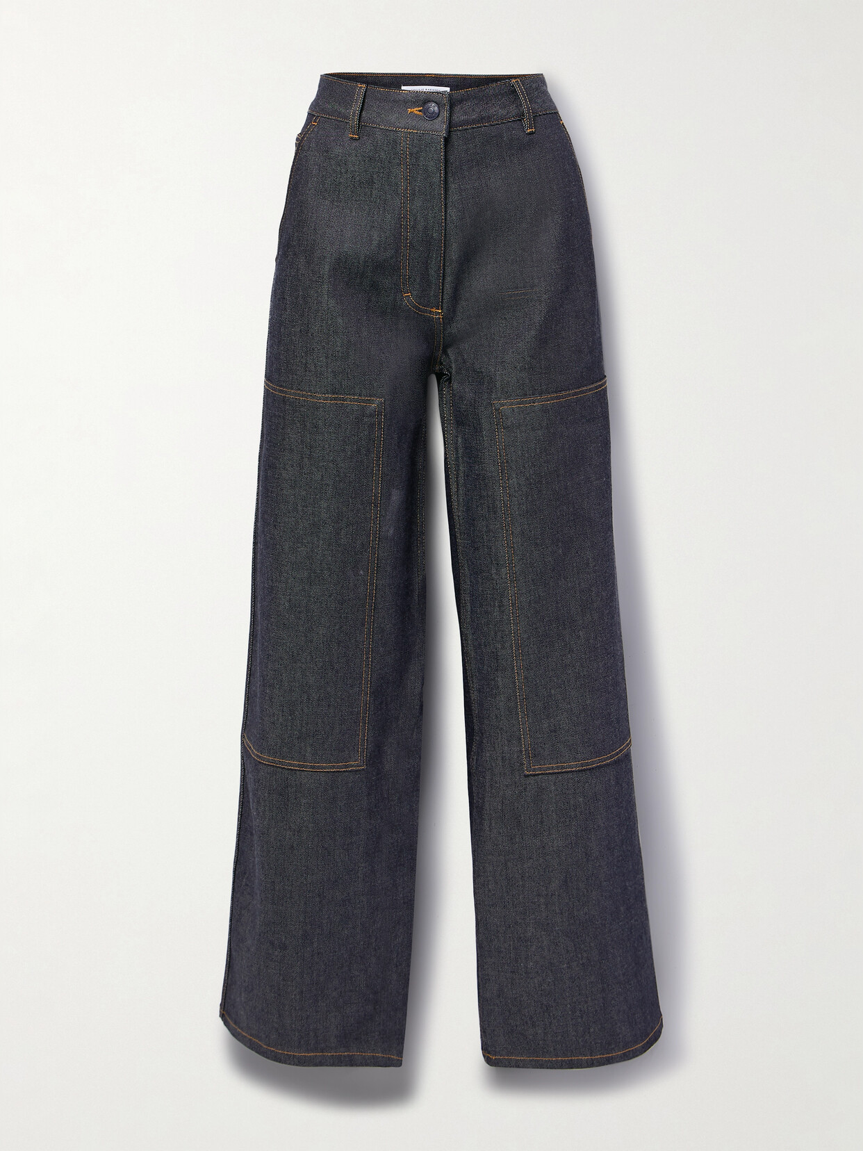 Cecilie Bahnsen - Virgina Paneled High-rise Straight-leg Jeans - Blue